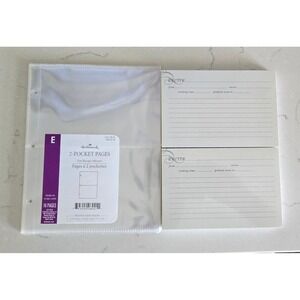 Hallmark Recipe Album Refill Pages 2-Pocket 64 Slots + 72 Extra Recipe Cards‎